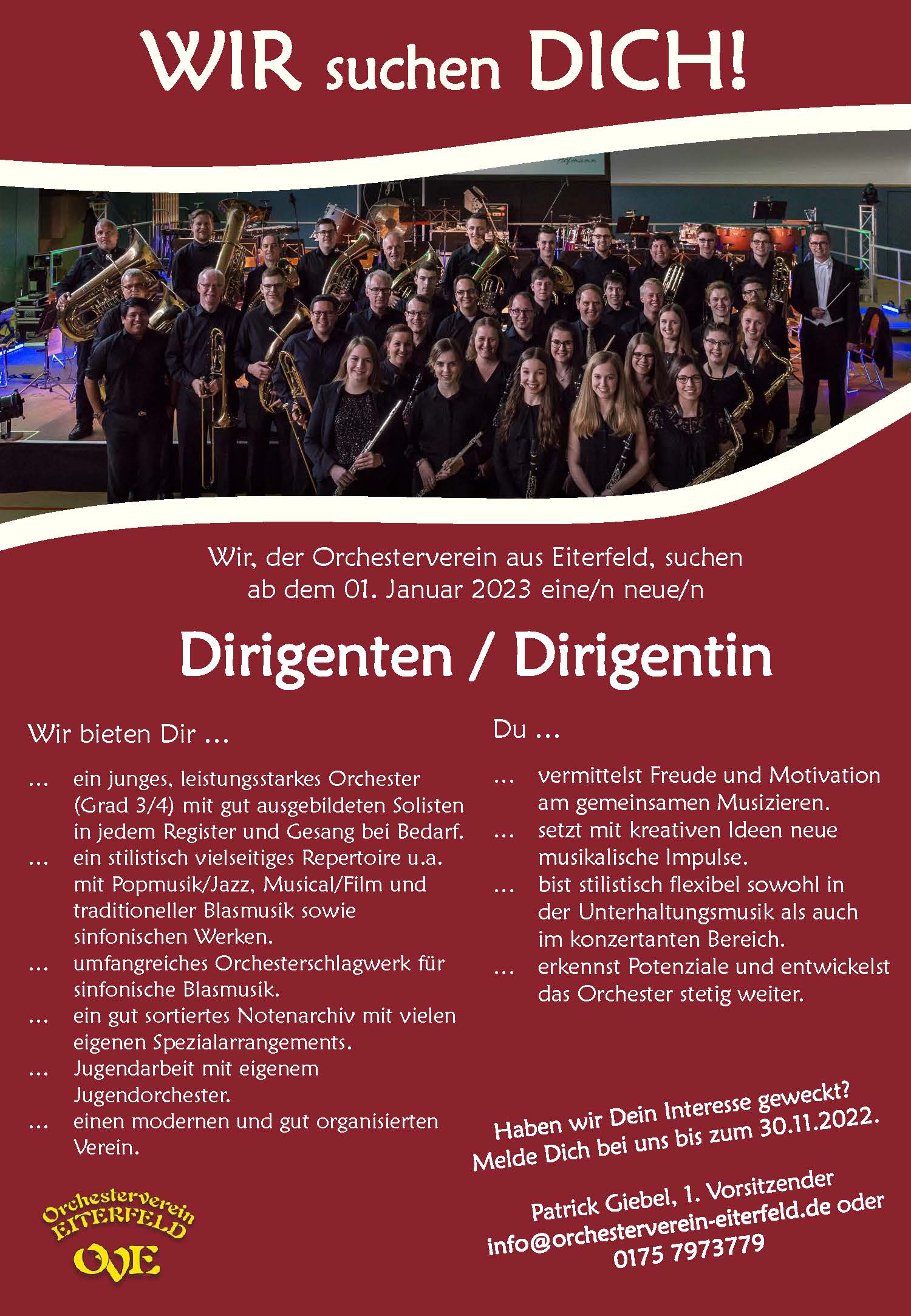 Dirigentenausschreibung Orchesterverein Eiterfeld