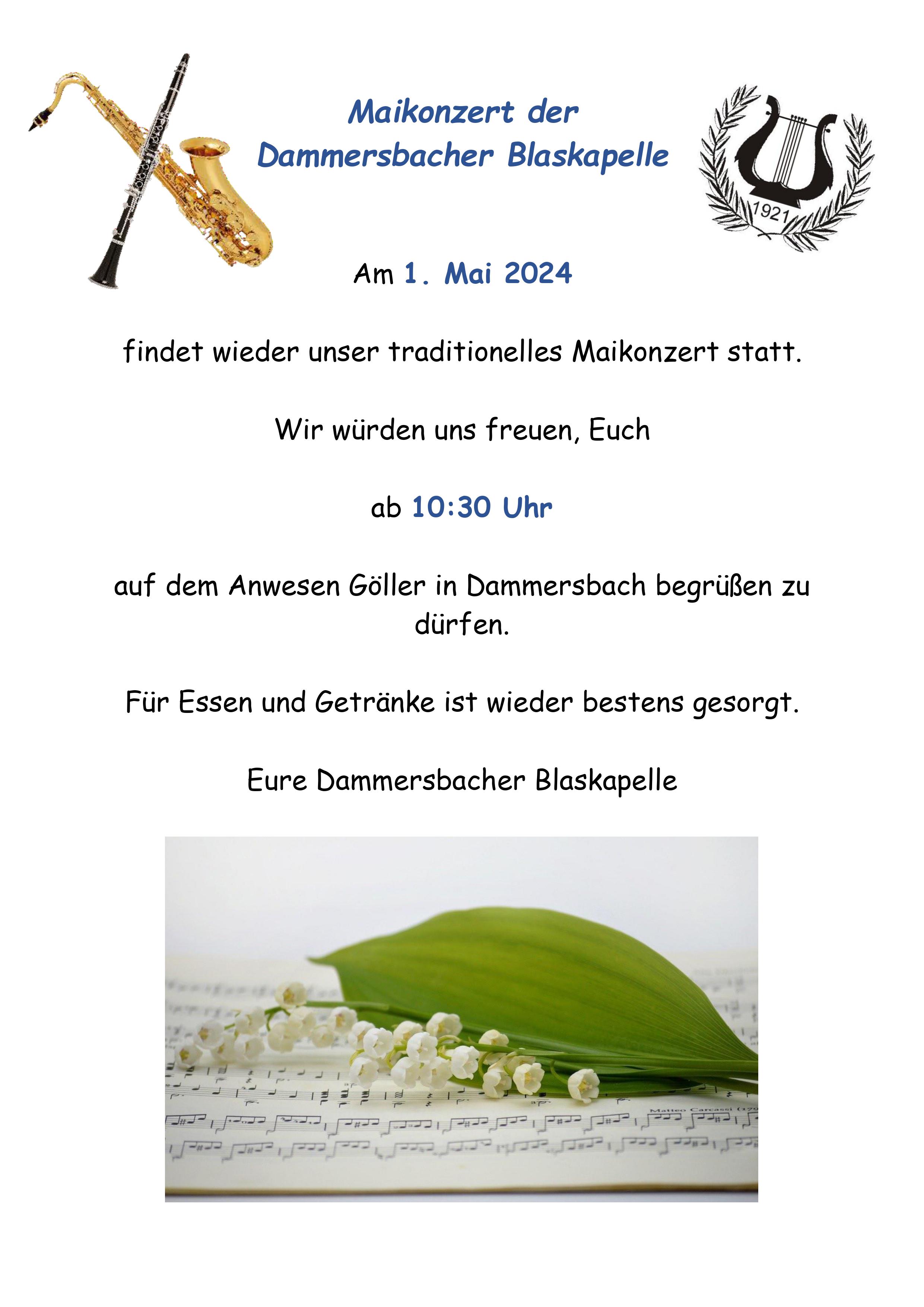 2024-05-01_Flyer Maikonzert - Dammersbacher Blaskapelle
